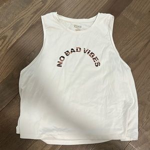 Women white top muscle shirt